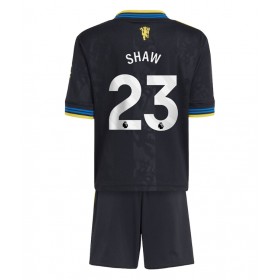 Manchester United Luke Shaw #23 Tredje Kläder Barn 2025-26 Kortärmad (+ Korta byxor)